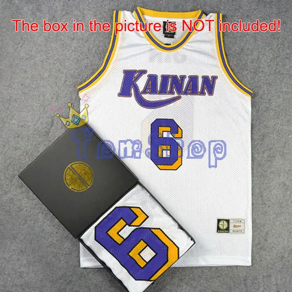 No 6 White Аниме SLAM майка спортивная Kainan School#10 NOBUNGA KIYOTA Косплей Баскетбол Джерси рубашка Спортивная одежда командная форма Размер M L XL XXL - Цвет: No 6 White
