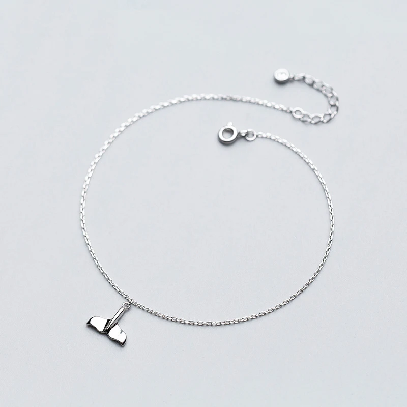 Women's Polish Mermaid Feet Shape Tassel Charm 925 Sterling Silver Anklet Leg Chain Summer Jewelry Ankle Bracelets Wholesales |