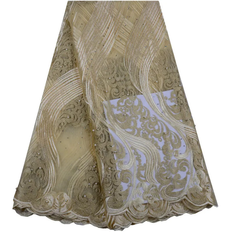 

Hot Sales African Lace Fabric 2019 Latest Nigerian Lace Fabrics Africa Embroidery French Tulle Lace Fabric For party A1491