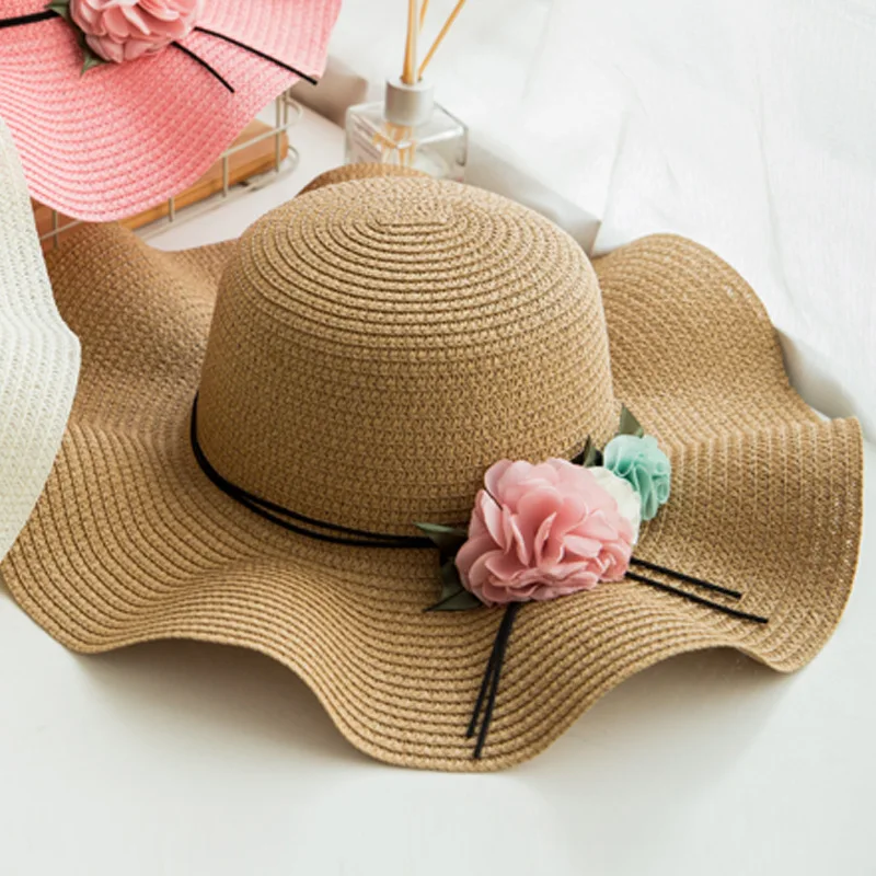 Мода для родителей и ребенка широкий большой с мягкими Полями Летняя шляпа