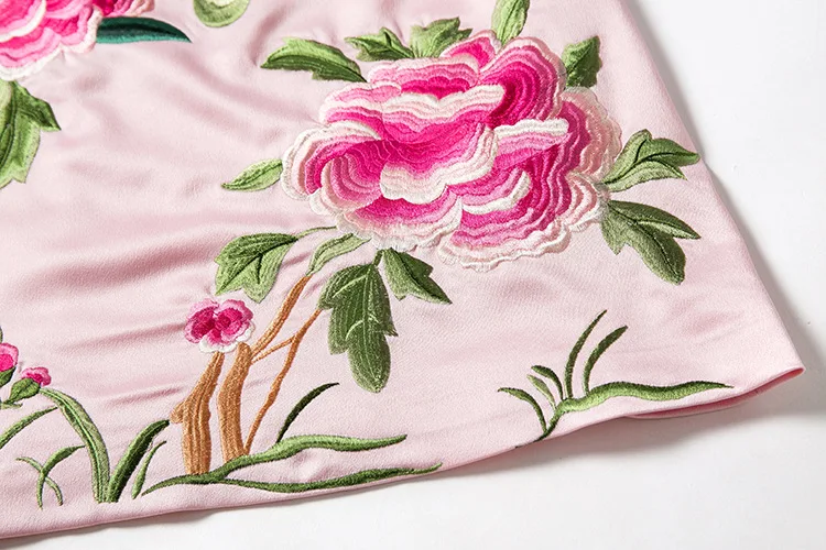Элегантное женское платье Cheongsam с цветочной вышивкой, весеннее приталенное женское платье высокого качества с воротником-стойкой в китайском стиле