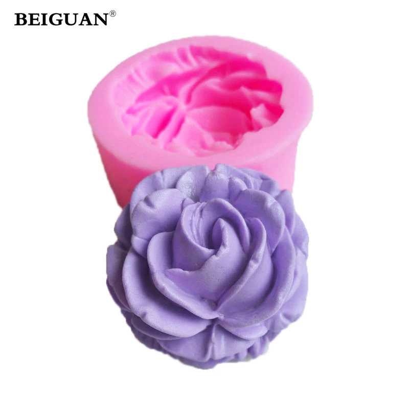3D Мини силиконовая роза цветок Форма для торта Топпер кекс сделай сам инструмент