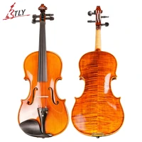 tongling brand full hand made alcohol paint violin 15 years old naturally dried stripes maple hand craft professional violin 44