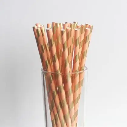 Послушание Экологичные Фольга серебро/золото полоса смешанные Бумага Трубочки