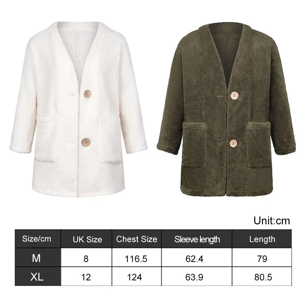 YANDW Women Sweater Coat Winter Autumn Casual Loose Long Sleeve Deep V Neck White Tops Double Pockets Open Stitch Cardigans |