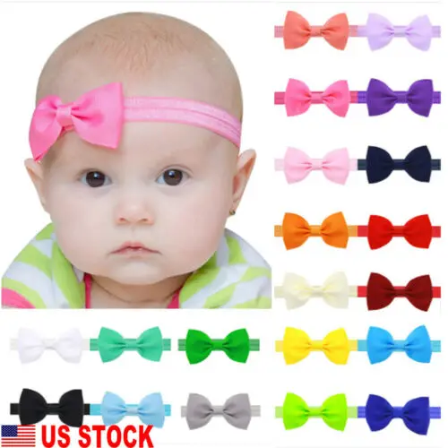 New Baby Kids Girl's Cute Mini Hair Bow Headbands Ribbon Elastic Band Headwear Accessories | Детская одежда и обувь