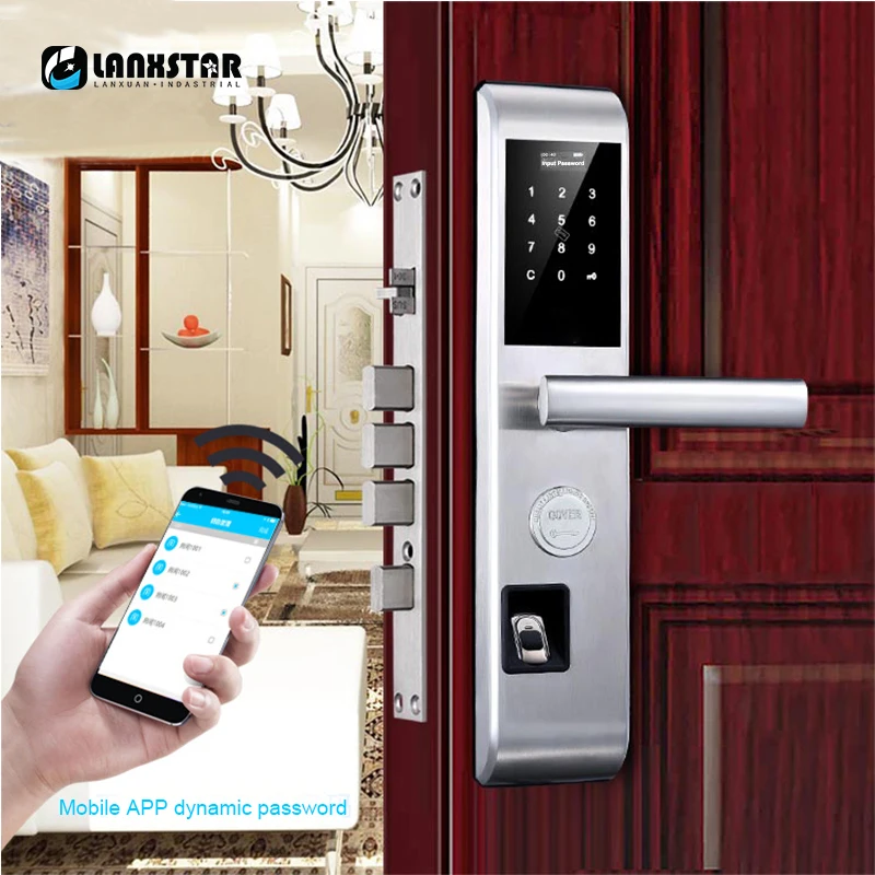 Смарт замок с паролем и отпечатком пальца Bluetooth приложение Блокировка от кражи