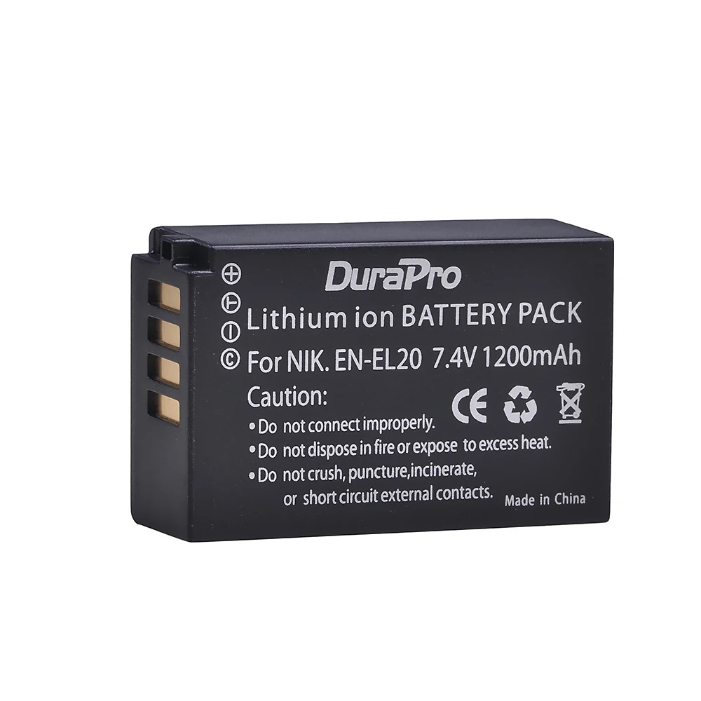 Durapro 1 шт. 1200 мАч 7 4 В EN EL20 аккумуляторная батарея для камеры Nikon J1 J2 J3 S1 Coolpix A1