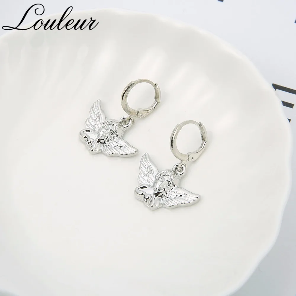 Женские серьги кольца с подвеской Louleur популярные Геометрические из цинкового
