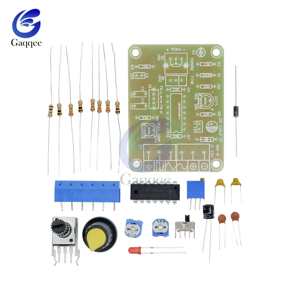 ICL8038 монолитная функция генератор сигналов модуль DIY Kit синус квадратный треугольник 50-5 кГц 12 В DC