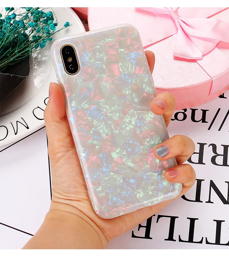 marble Phone Case For Samsung Galaxy S10 S10plus S9 S8 plus Dream Shell Pattern Cases Soft TPU Silicone for Samsung S9plus coque