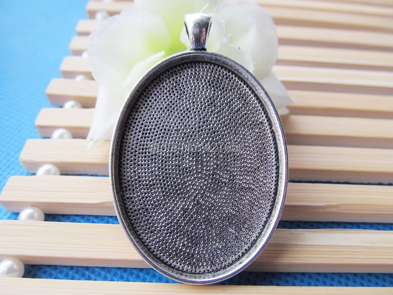 10 шт. античный серебряный тон/бронзовая овальная рамка базовой настройки лоток