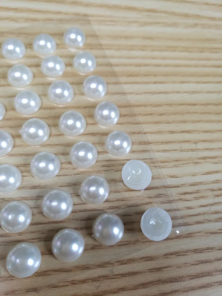 63Pcs/sheet Half Pearl Beads Self-adhesive Arcylic Flatback Sticker DIY Handmade Jewelry Accessories Scrapbook Stickers PC Decor images - 6