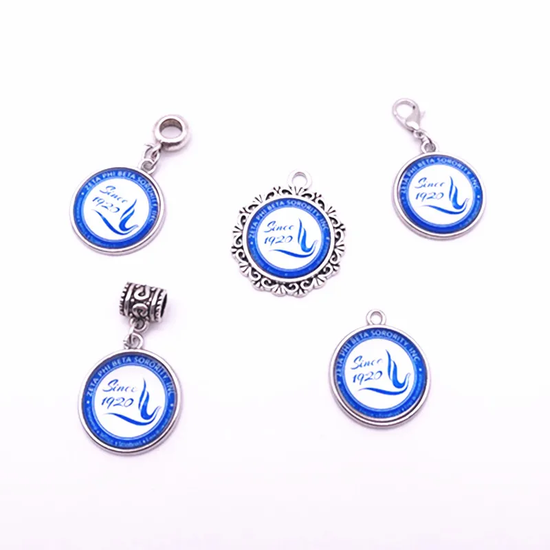 ZETA PHI BETA Sorority ювелирные изделия 18 мм стеклянные ZPB Подвески подходят DIY браслет