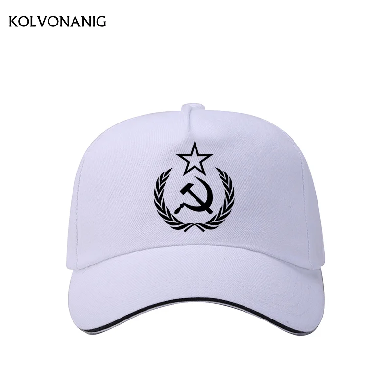 KOLVONANIG CCCP, бейсболка с принтом с русскими буквами, хлопок, Бейсболка унисекс для взрослых мужчин и женщин, высококачественные кепки - Цвет: White 03