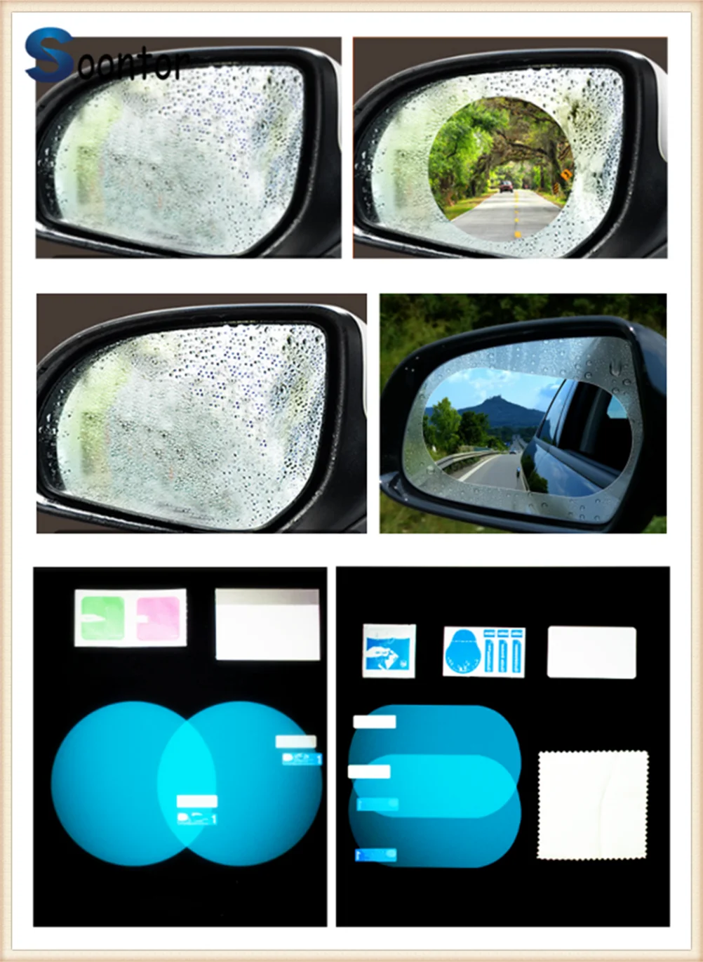 2 шт. автомобильная противотуманная пленка на зеркало заднего вида для Volkswagen VW B6