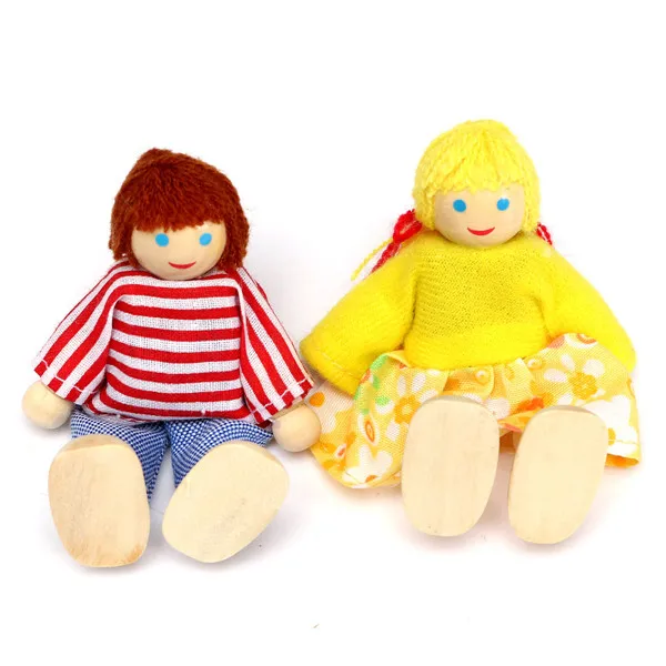 Счастливый Кукольный дом семейные куклы маленький деревянный игрушечный набор