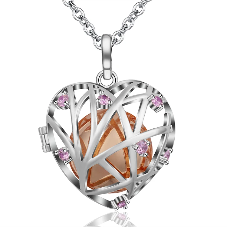 A30 EUDORA Harmony Ball Chime колье с кулоном в виде клетки медальон розовый циркон сердце кулон для беременных женщин Романтический подарок модные украшения 20 мм - Окраска металла: A30