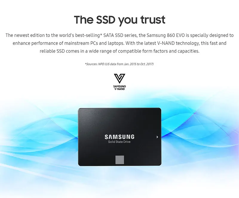 SAMSUNG SSD 860 EVO 250GB 500GB 1 ТБ 2 ТБ Внутренние твердотельные накопители HDD жесткий диск SATA3 2,5 дюймов для ноутбуков настольных ПК