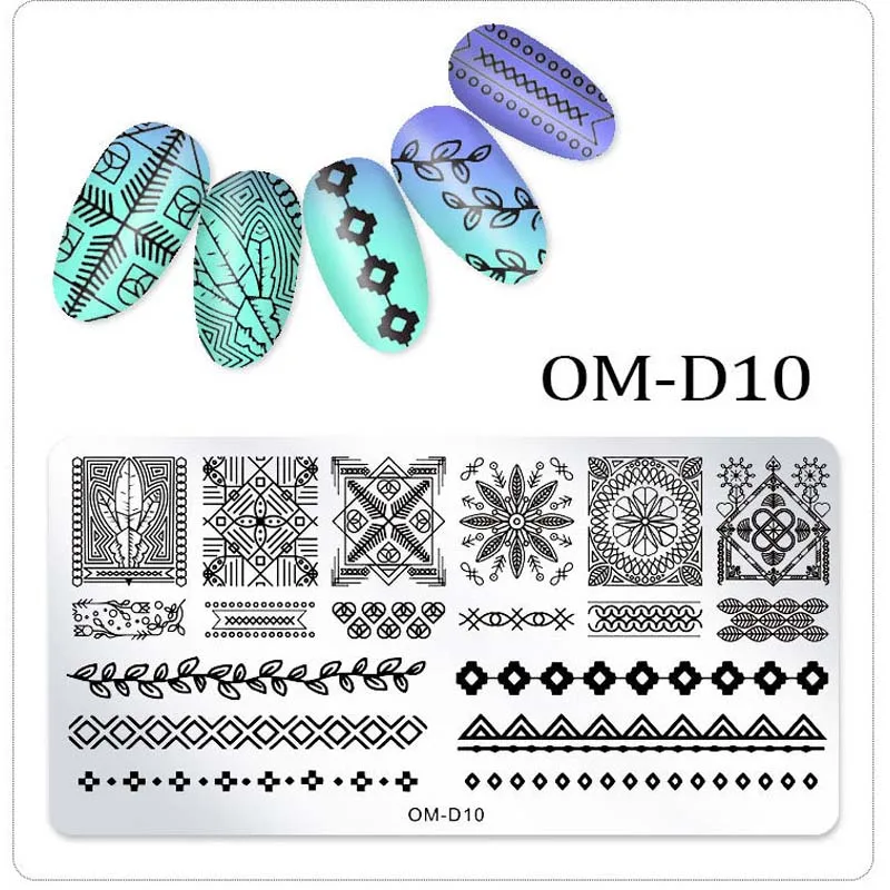 OMD10 Happy Smile Face DIY Художественный штамп с изображением для ногтей штамповочные пластины шаблон для маникюра трафарет для штамповки ногтей - Color: OMD10