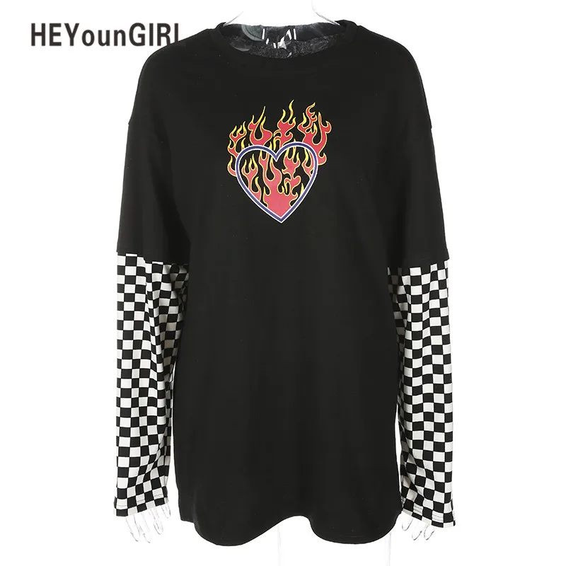 Женское клетчатое свободное платье HEYounGIRL в стиле пэчворк повседневные Мини