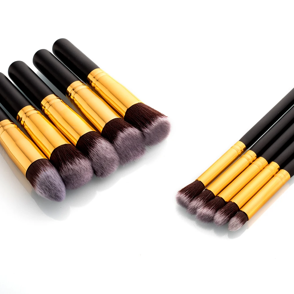 Набор кистей для макияжа TOMTOSH Hot New из 10 штук, синтетических, кабуки, для нанесения тонального крема, румян и других косметических средств.