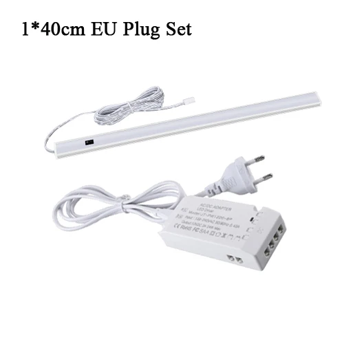 1x40cm-EU PLug Ручная развертка умный переключатель Светодиодная подсветка под шкаф кухонная Лампа PIR датчик движения светодиодный светильник 30 см 40 см 50 см спальня шкаф ночник - Цвет: 1x40cm-EU PLug