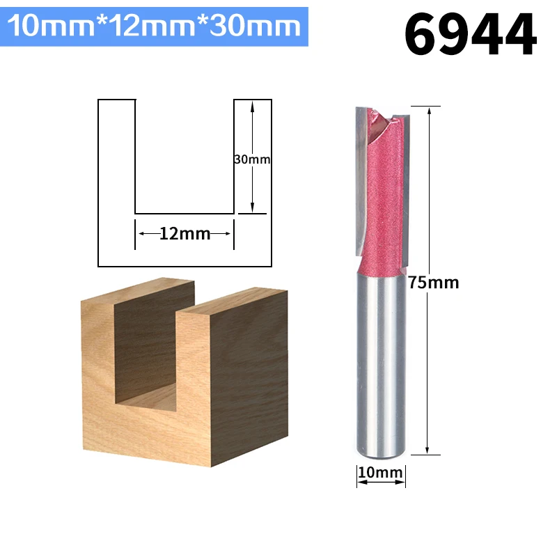 10mm x 12mm x 30mm HUHAO 1 шт. фреза для дерева 6 мм 8 мм 10 мм 12 мм Промышленный сорт прямой бит Деревообрабатывающие инструменты Вольфрамовая Концевая фреза - Длина режущей кромки: 10mm x 12mm x 30mm