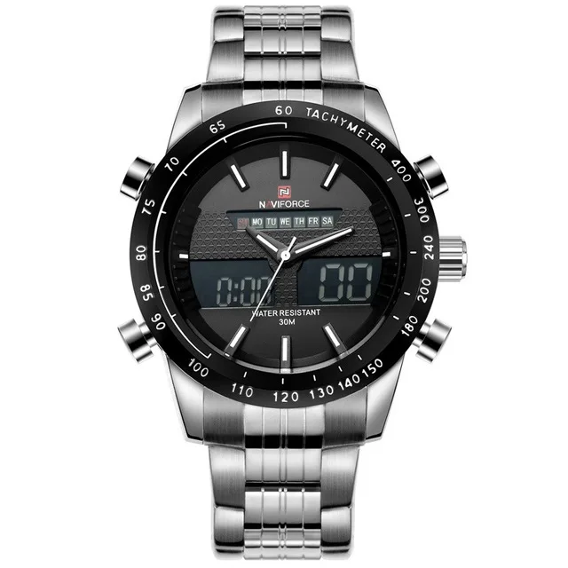 white black Relogio masculino NAVIFORCE роскошные мужские модные спортивные часы мужские кварцевые цифровые аналоговые часы мужские наручные часы 9024 Прямая поставка - Цвет: white black
