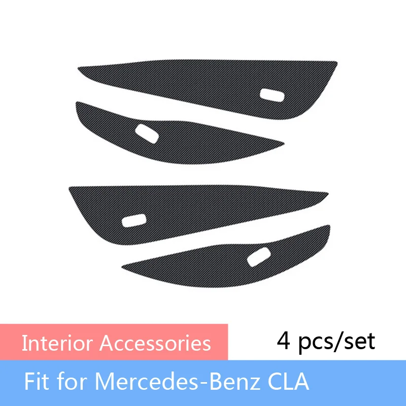 For CLA 200-206 Atreus 4 шт. для Mercedes W205 W213 Benz A C E CLA GLA GLE GLC класс стайлинга автомобилей 3D двери анти Kick Pad коврики углеродного волокна наклейки - Название цвета: For CLA 200-206