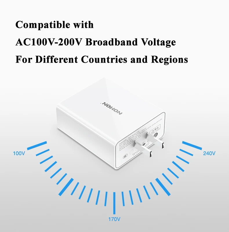 Nohon 45 W Тип usb C Зарядное устройство для iPhone X 8 плюс 8 MacBook быстро USB-C мобильного телефона PD Зарядное устройство Quick Charge для Galaxy S8 S9
