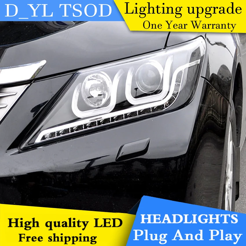 D_YL Car Styling for Toyota Camry Headlights 2012-2014 LED Headlight DRL Lens Double Beam H7 HID Xenon bi xenon lens | Автомобили и