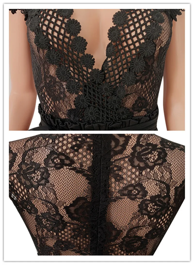 Sexy Sheer Partchwork Lace Party Club Jumpsuit Casual Short Sleeve Hollow Out Outfit Rompers Office Lady Overalls Short Playsuit