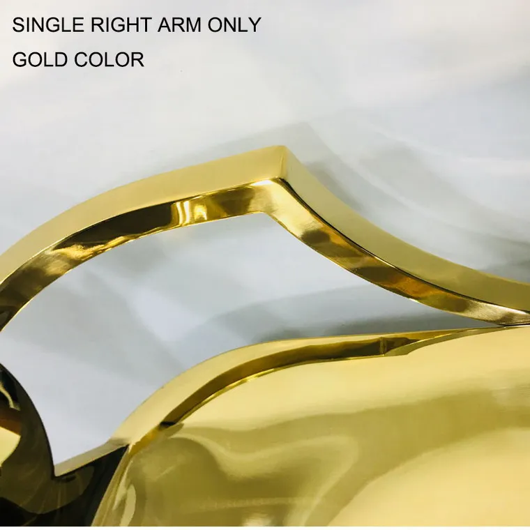 Gold Single Right Ar Современный классический дизайн Nordic Роскошные модные розовое золото Цвет Лофт Нержавеющая сталь одна рукоятка металлический барный стул счетчик стула PC - Цвет: Gold Single Right Ar