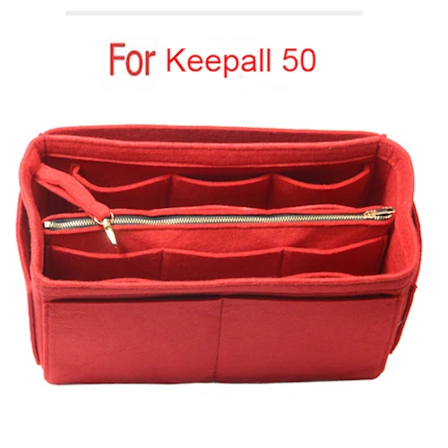 Keepall-50 Настраиваемая войлочная вставка сумка Органайзер Кошелек Органайзер сумка в сумке для Speedy Neverful(w/съемный карман на молнии - Цвет: Keepall-50