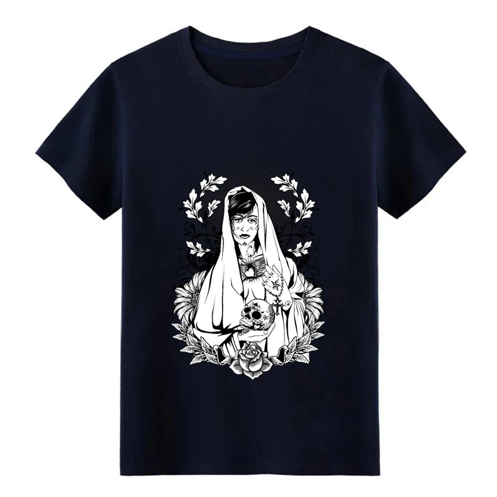 Men's Holy Maria t shirt Print cotton size S-3xl Basic Solid Interesting Comical Spring Trend | Мужская одежда