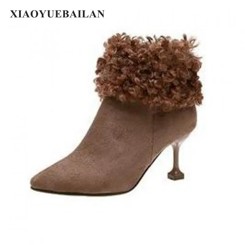 2017 Новинка модные зимние ботинки тонкой Каблучки универсальные комфорт Martin с