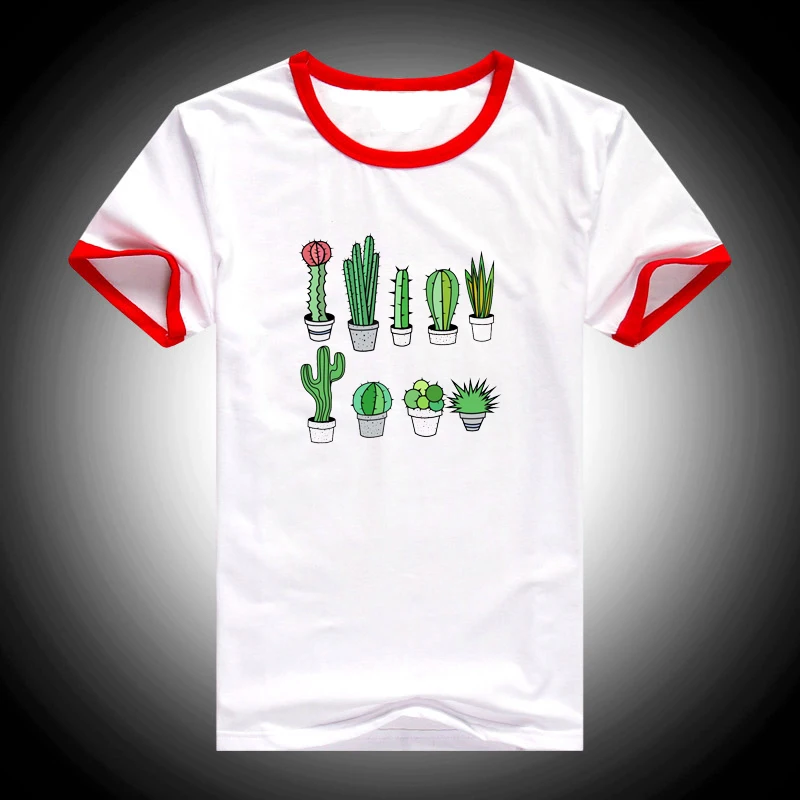 Женская футболка в стиле Харадзюку Стильная Милая стильная без принта кактуса