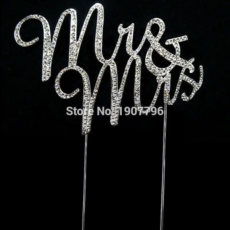 Модный Топ для торта MR &amp MRS 9 см серебристый золотой | Украшения и аксессуары