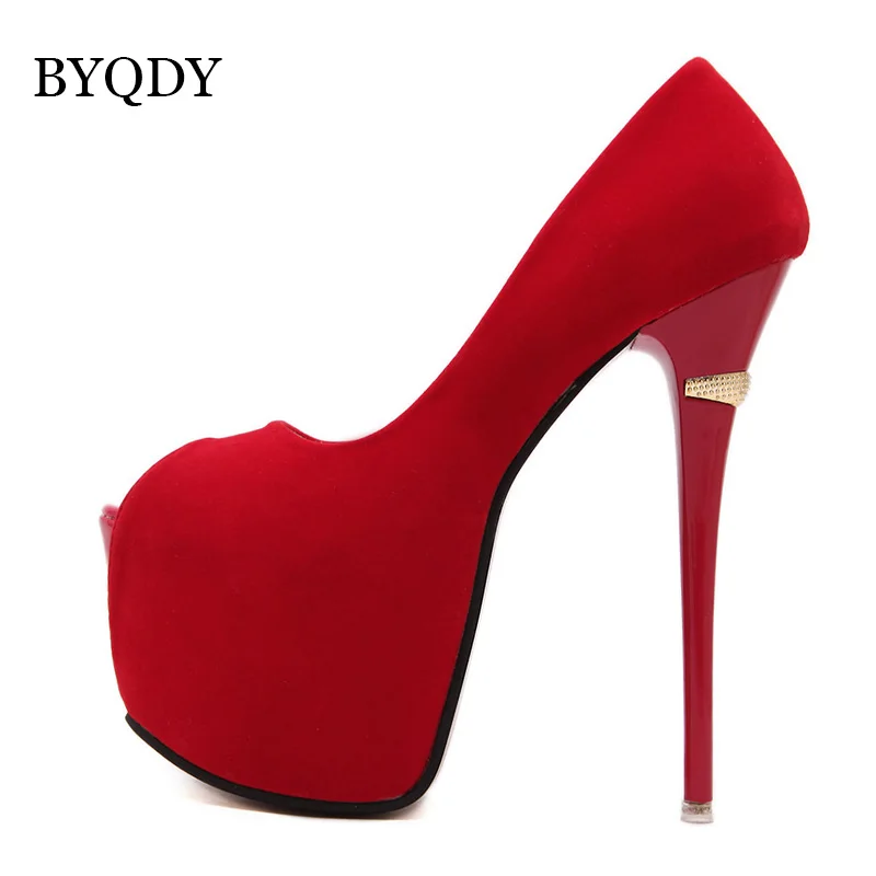 BYQDY/элегантные женские туфли-лодочки на ультравысоком каблуке с открытым носком
