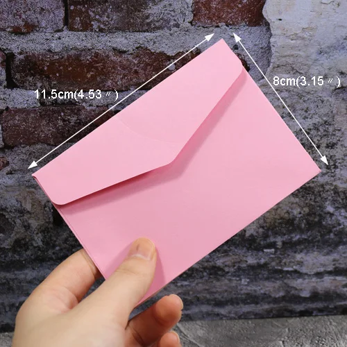 10pcs pink 10 шт. мини-конверты конфетных цветов, канцелярские принадлежности, подарочные карты, одноцветные конверты, открытки, фото конверты, конверты для офиса, школы - Цвет: 10pcs pink