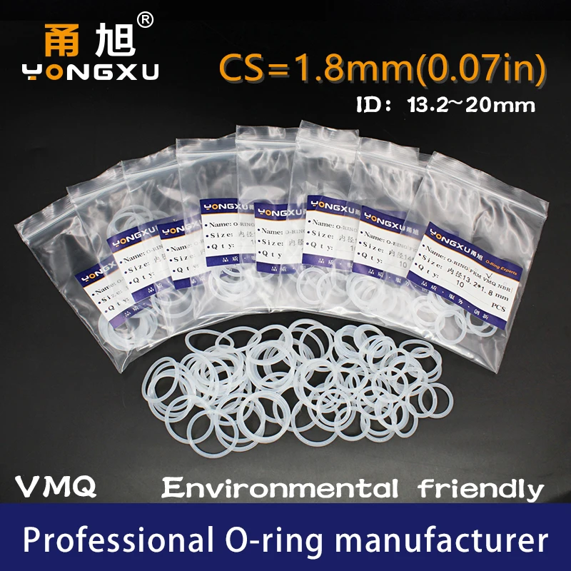 Уплотнительное кольцо VMQ 10 шт. уплотнительная прокладка толщина CS1.8mm