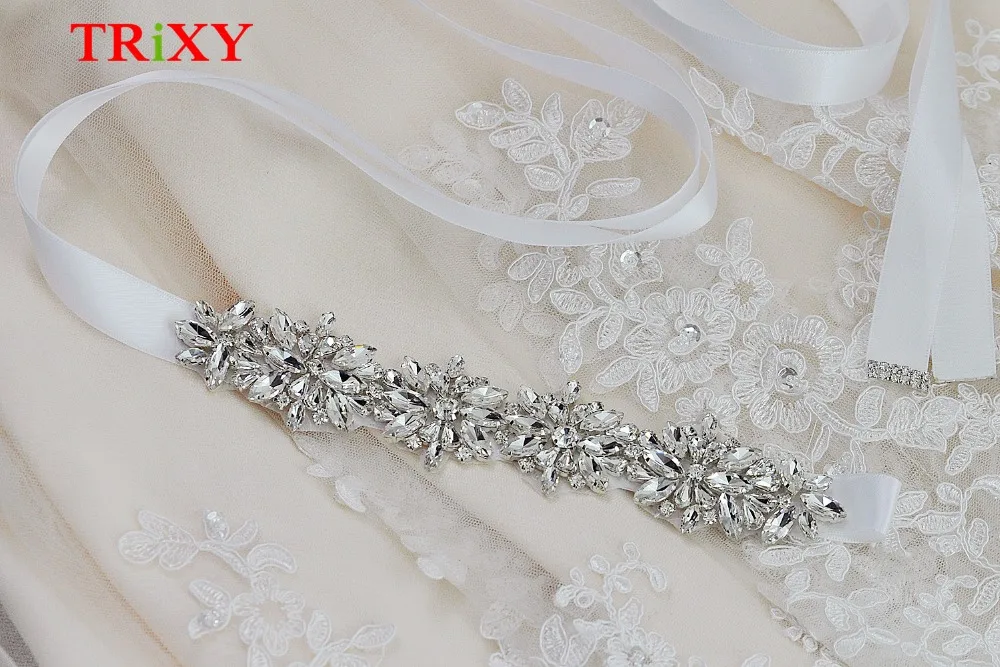 TRiXY S239 Для женщин Роскошные свадебные аксессуары со стразами Свадебные ремни