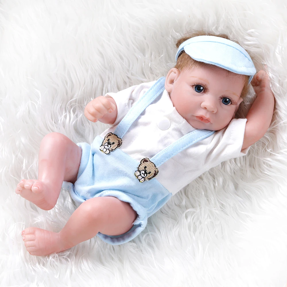 NPK 26 см мини Возрожденный младенец мальчик полный силиконовый винил милый Bebe