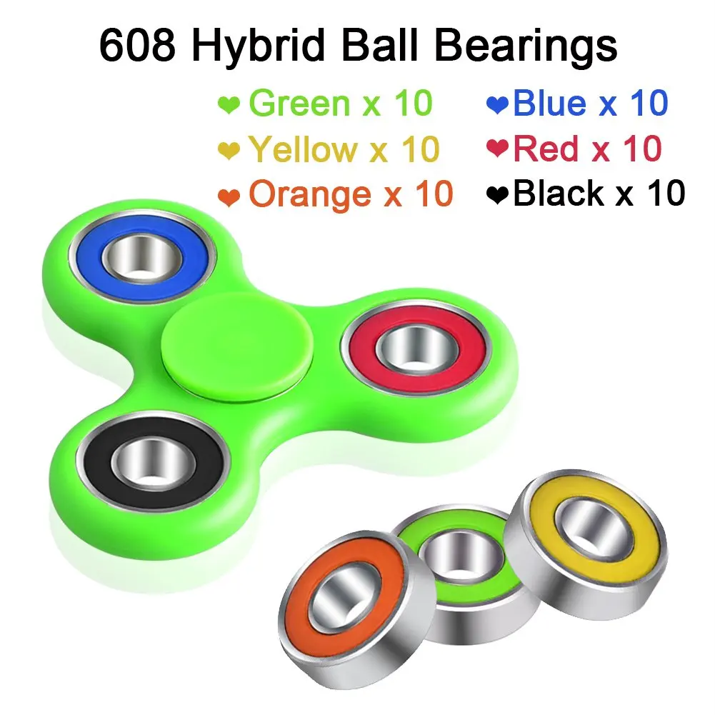 Новинка 10 шт. 608 гибридные шарикоподшипники для игрушечного спиннера Tri Spinner