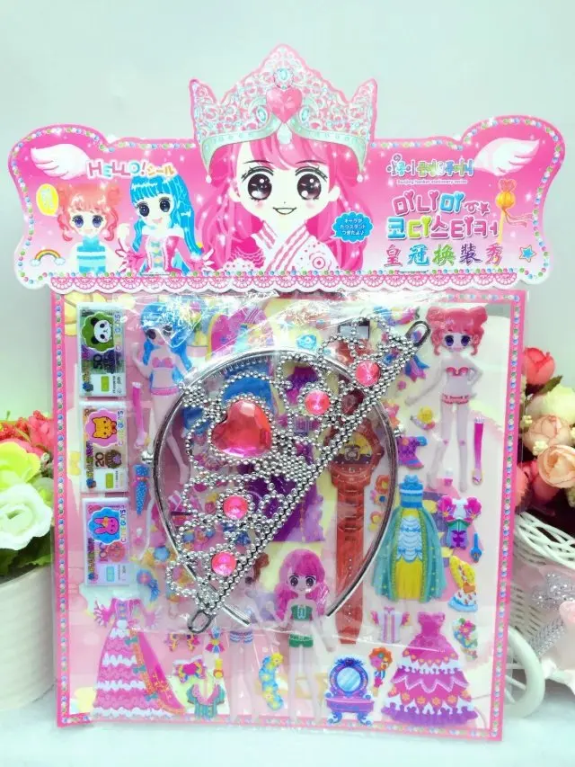 Наклейки в виде короны и пузырьков стикеры со стерео реквизит для игры стикер