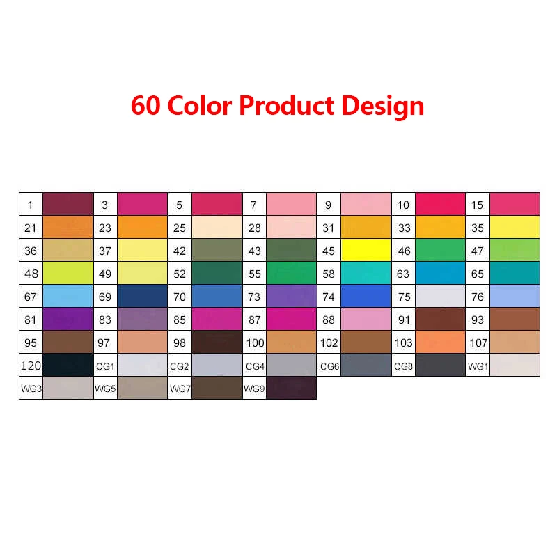 60-Product Design TouchFIVE 30/40/60/80/168 Цвет маркер для рисования набор двойной головой художественный эскиз жирной на спиртовой основе маркеры для анимации Manga - Цвет: 60-Product Design