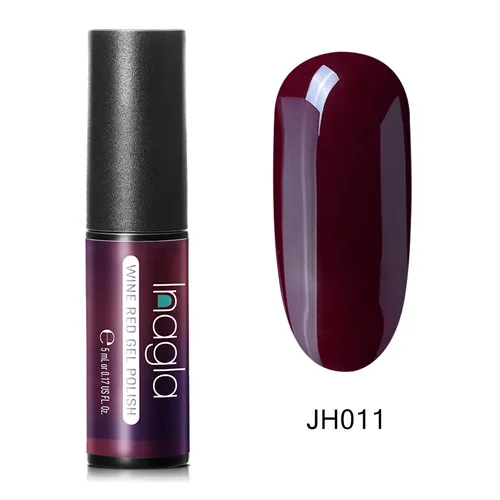 JH011 Inagla, 5 мл, винно-красный и телесный цвет, Гель-лак для ногтей, замачиваемый, светодиодный, УФ-гель, штамповка, лак для ногтей, гель-лаки для маникюра - Цвет: JH011