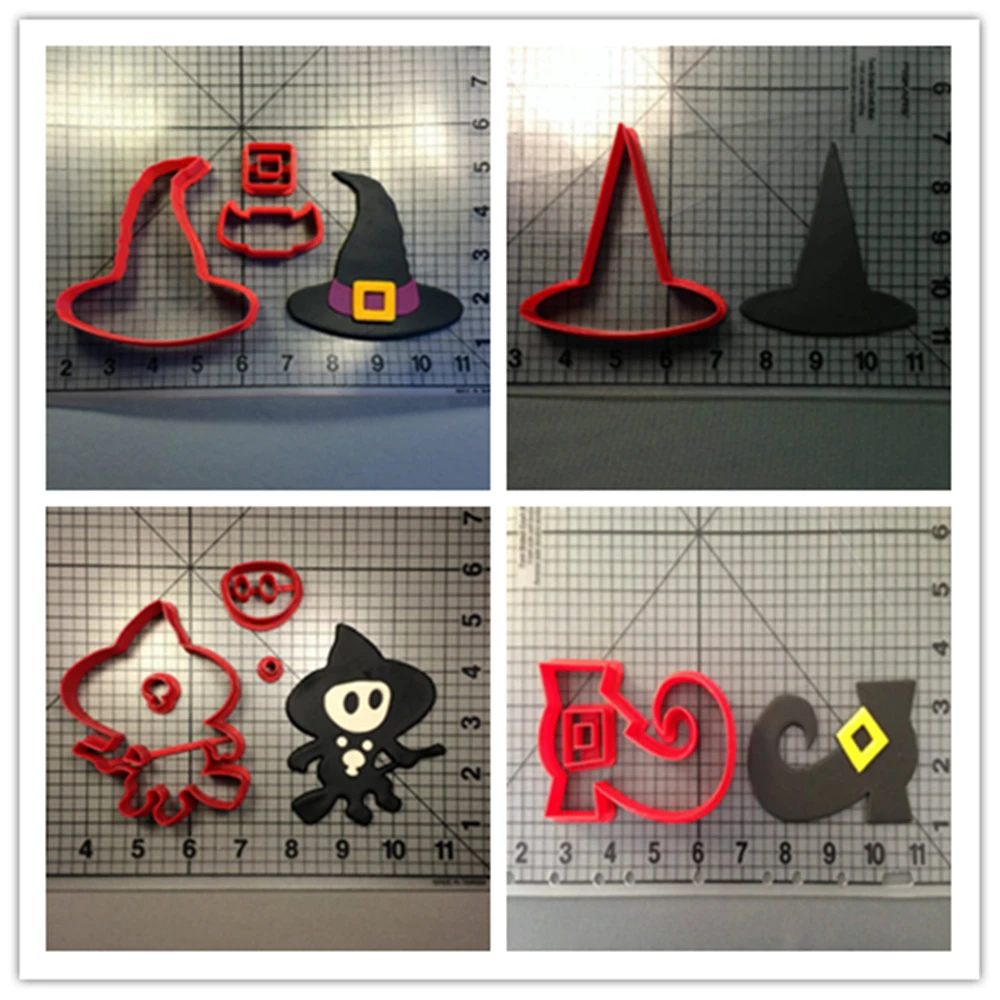 Колдунья обувь волшебник шляпа помадка кекс Топ резак сделано 3D печатных печенья