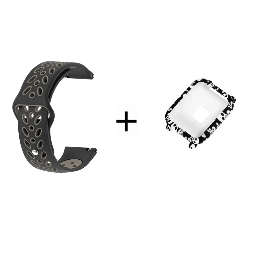 6 Силиконовый ремешок для Amazfit Bip correa, спортивный ремешок для часов Xiaomi Huami Amazfit Bip, сменный Браслет+ чехол - Цвет: 6